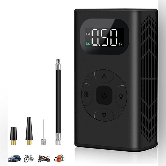 Electrical Air Pump Portable Wireless Tire Inflatable Pump for Car Bicycle Ball - Picture 1 of 10